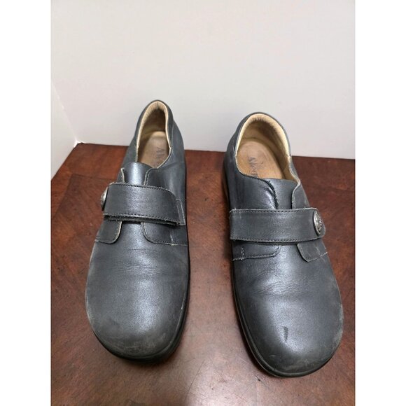 Alegria Paloma Women's Leather Slip-On Shoes Size 41 Adjustable Strap Button Acc - Picture 2 of 11